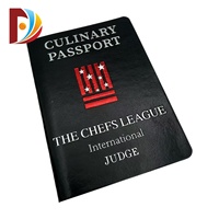 Libreta de Certificados Estilo Pasaporte Negra Personalizada al por Mayor, Impresión en Lámina Multicolor, Texto Personalizado, Folleto de Recuerdo de la Liga de Chefs