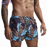 Shorts de bain pour hommes OUTPACE à séchage rapide, imprimé tropical, avec cordon de serrage et poches latérales, OEM ODM