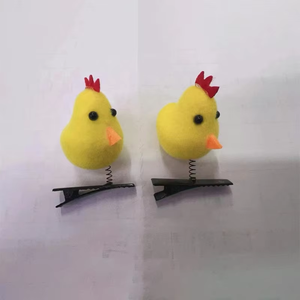 Pinzas para el pelo de terciopelo DIY con diseño de resorte - Adornos para el pelo Kawaii de pollitos y patos amarillos lindos para niñas, recuerdos de fiesta y regalos - Product Image 4