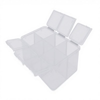 Boîte de rangement cosmétique transparente, écologique, lavable, avec 6 compartiments, personnalisable, rectangulaire, en plastique PP/PE/PS