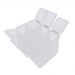Boîte de rangement cosmétique transparente, écologique, lavable, avec 6 compartiments, personnalisable, rectangulaire, en plastique PP/PE/PS - Product Image 2