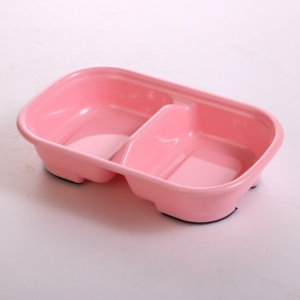 Rectangle Plastic Double Pet Bowl Non Slip Base Dual Food Water Feeding Dish for <b>Cat</b> Puppy Small Dog - Product Image 6
