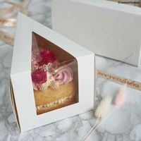 Boîte à dessert triangulaire pour emballage de tranche de gâteau en carton de qualité alimentaire pour fête de boulangerie et utilisation de cadeaux