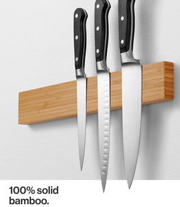 Durable Bamboo Magnetic Knife Block Stand Good Quality Custom Universal Tool <b>Holder</b> for Home <b>Kitchen</b> Use - Product Image 4