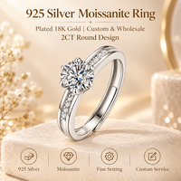 Bague de fiançailles en argent avec moissanite 1 carat pour femme