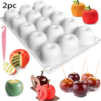 15-fach 3D Apfel Silikon Mousse Kuchenform Pudding Dessert Schokoladenform Fruchtkuchen Dekorationswerkzeug für Weihnachten