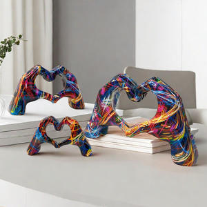 Graffiti <b>Love</b> Gesture <b>Ornament</b> Home Living Room Office Desktop Exhibition Hall Epoxy Resin Artistic Sculpted Customized Figurine - Product Image 2