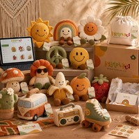 Designer Pluche Dieren Boho Retro Collectie, Zon Regenboog Fruit Plant Zachte Pluche Speelgoed