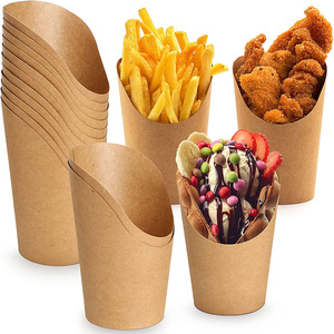 Disposable food container packaging carton french fries holder newspaper paper tube take away food container 12oz 14oz 16oz