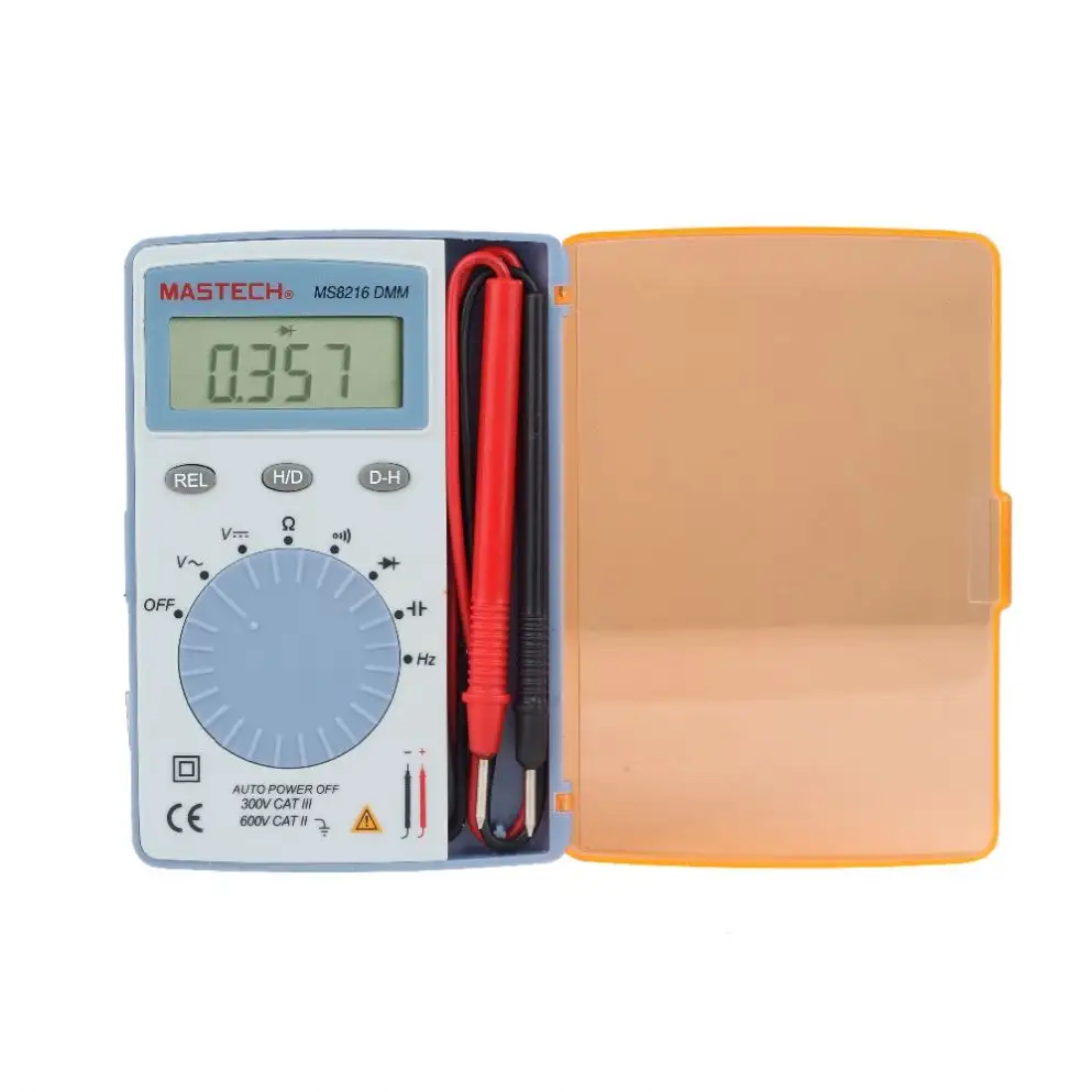 MASTECH MS8216 pocket Digital Multimeter data hold 4000 Counts Autoranging LCD AC/DC Voltage DMM Tester Detector with Diode