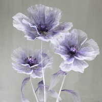 3 pièces de fleurs géantes debout, décoration de scène pour mariage, fête d'anniversaire, fleurs artificielles en soie faites à la main, grande fleur en organza, décoration de fenêtre