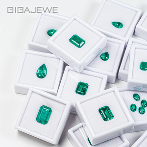 <span class=keywords><strong>Smeraldo</strong></span> Colombiano Idrotermale Sintetico GIGAJEWE, Pietra Sciolta Ovale Cabochon a Fondo Piatto, Verde, per Creazione Gioielli - Product Image 4