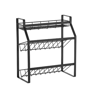 酱料调料罐瓶架台面独立式搁板架展示架3层不锈钢香料架