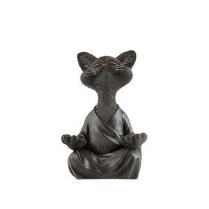 Figurine de <span class=keywords><strong>chat</strong></span> <span class=keywords><strong>Bouddha</strong></span>, méditation, yoga, objet de collection, décoration de <span class=keywords><strong>chat</strong></span> heureux, sculptures d'art, statues de jardin - Product Image 6