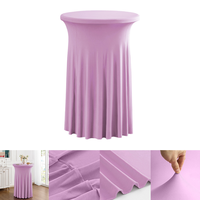 Nappe de Table de Cocktail en Spandex rond Orange brûlant Nappes de Cocktail de Bar Highboy haut pour Banquet de Cocktail