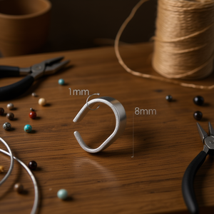 Fibbia a U Ilan 8mm Argento 60pz per Creazione di Gioielli - Product Image 2