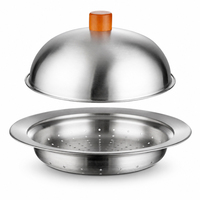 Casserole à vapeur avec couvercle 2 points 2L en acier inoxydable 304 et 201 de qualité alimentaire, compatible avec les casseroles de 24 à 30 cm, passe au lave-vaisselle