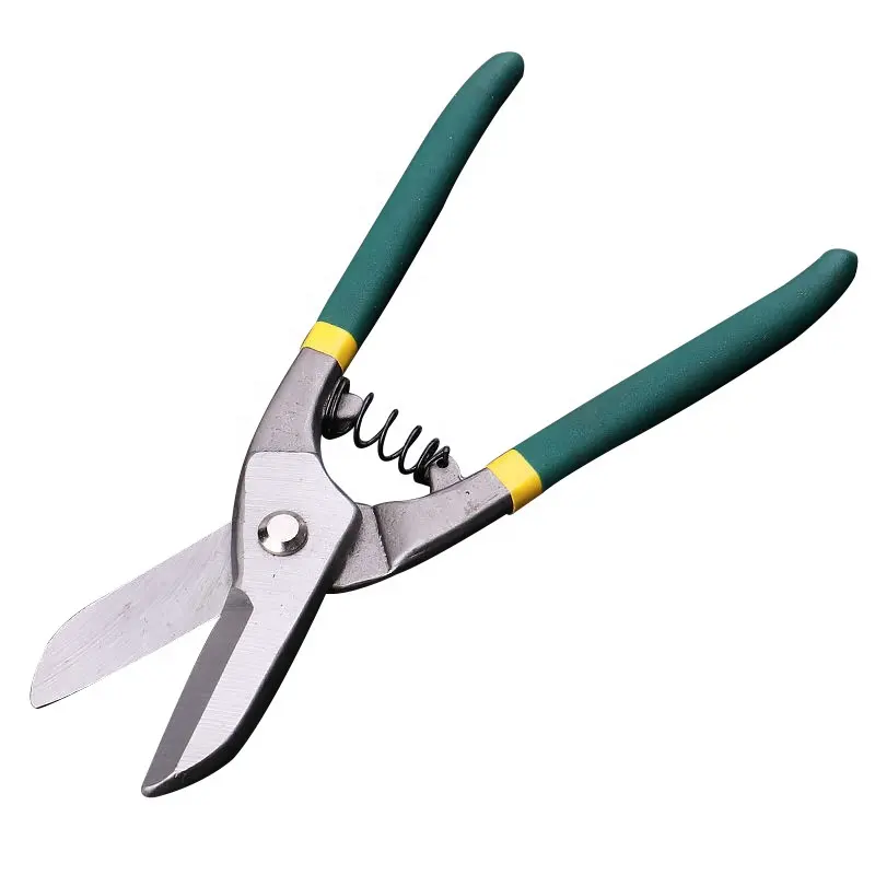 Hot selling drop forged carbon steel Tinman's Snips Germany type PVC dipped Handle Iron Cutting Scissors