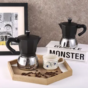 Bán buôn tùy chỉnh nhôm Mocha nồi 3 ly 6 ly thép không gỉ dưới cảm ứng Moka nồi cà phê Maker