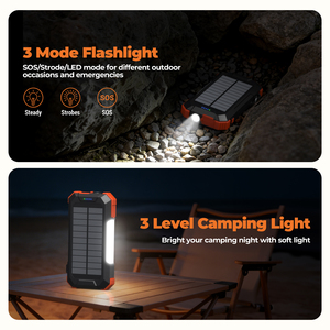 Batterie Externe Solaire 20 000 mAh avec Câble Rétractable, Chargeur Sans Fil et Lampe <span class=keywords><strong>de</strong></span> Camping – Nouveauté Tendance 2026 pour Urgences en Extérieur - Product Image 5