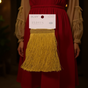 Frangia con nappe Flecoc 15x150cm oro per decorazione abbigliamento - Product Image 3