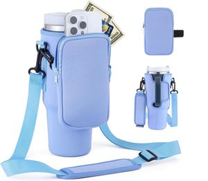 Housse de bouteille d'eau isotherme en néoprène avec bandoulière, 40 oz, pour sport en extérieur, vente en gros - Product Image 2