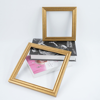 Cadre photo mural en bois artisanal de petite taille, design européen doré, écologique, personnalisé, pour peintures à l'huile et décoration murale
