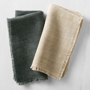 Wholesale 100% <b>Linen</b> Napkins Customizable Color Flax <b>Table</b> <b>Cloth</b> with Tassel Embroidery Handmade Hemstitch for Hotel & Wedding - Product Image 1