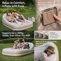 Matelas Gonflable d'Extérieur en Tissu Floqué, Canapé Pliant Portable pour Camping, Festival de Musique, Pause Déjeuner, Maison, Automatique
