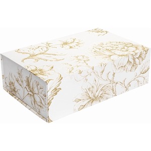 Golden flower decoration box with magnetic lid, suitable for <b>gifts</b>, wedding <b>memory</b> box can be customized according to needs - Product Image 1