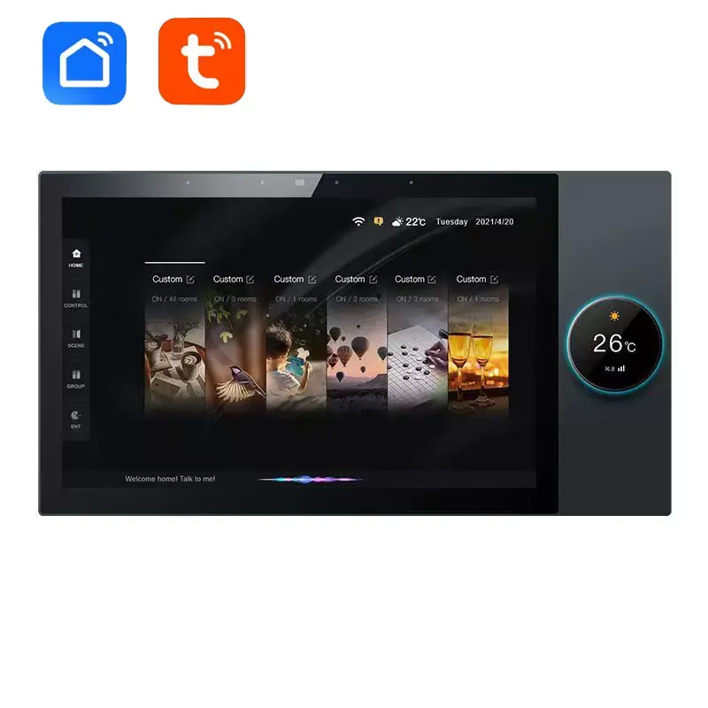 XZJ Painel de controle com botão de 10 polegadas com interruptores WIFI BT Zigbee para cenário avançado e controle de dispositivos Smart Gateway