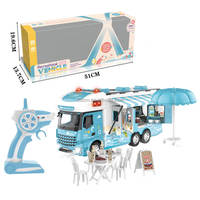Camion Remorque Camping-Car RC 2.4G à Tête Courte, Ouverture de Portes, Sons Simulés, Prêt à Rouler (RTR), Utilisation Intérieure/Extérieure, Vente Directe Usine