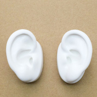 Modèle d'oreille humaine en silicone souple de haute qualité, petites oreilles factices colorées pour l'affichage d'écouteurs intra-auriculaires (IEM) ou d'aides auditives