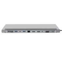 Station d'accueil 12 en 1, double port, Ethernet Gigabit, support pour ordinateur portable, hub d'extension multifonction Type C