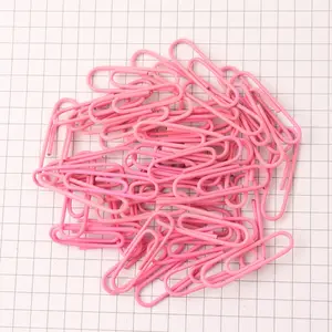 100 Stück 28 mm rosafarbene Büropapierklips, runde Papierklips mit hoher Qualität