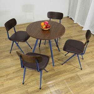 Atacado Metal Iron OEM e ODM Modern Dining <span class=keywords><strong>Table</strong></span> Set Restaurant <span class=keywords><strong>Table</strong></span> e Cadeiras Restaurant Furniture - Product Image 2