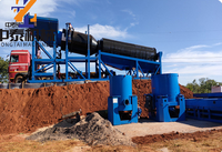 Usine mobile de lavage d'or montée sur remorque, crible à trommel portable pour l'extraction d'or alluvionnaire et de placer