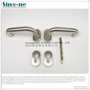 Thép Không Gỉ 304 Euro Lỗ Mộng Sash Khóa Với Hình Bầu Dục Hoa Hồng Đòn Bẩy Xử Lý Cháy Xếp Hạng Cửa Xử Lý Trên Hình Bầu Dục Tăng - Product Image 3