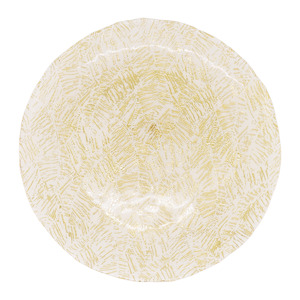 طقم أواني طعام زجاجية ذهبية على الطراز الاسكندنافي وعاء حلويات زجاجي دائري طبق غربي صينية سلطة بحافة ذهبية زجاج عتيق - Product Image 1