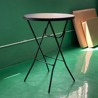Ensemble table et chaises de bar pliantes de 32 pouces 80cm en plastique noir moulé par soufflage bon marché