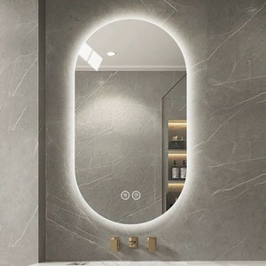 Specchio LED Ovale Premium per Bagno, Senza Cornice, Antiappannamento, Controllo Touch, Dimmerabile, 3 Temperature di Colore, per Vanità Domestica - Product Image 4