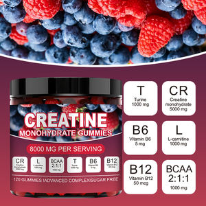 Complément alimentaire en gommes énergétiques pour la croissance musculaire avant l'entraînement, 5 g de créatine monohydrate + <span class=keywords><strong>BCAA</strong></span> + L-carnitine, OEM - Product Image 4