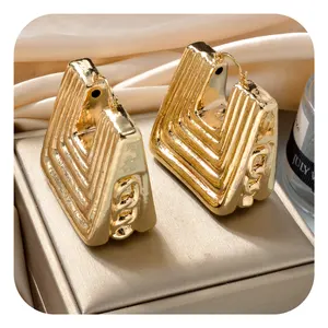 New Fashion copper Jewelry 18k gold plated big exaggerate hoop earrings for women