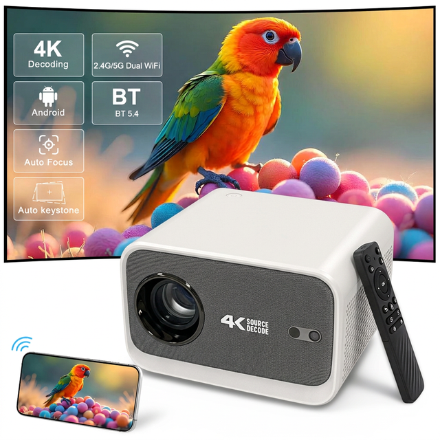 New Mini Portable 4K Video 1080p LED LCD Home Cinema Projector with Built-in Stereo Speakers
