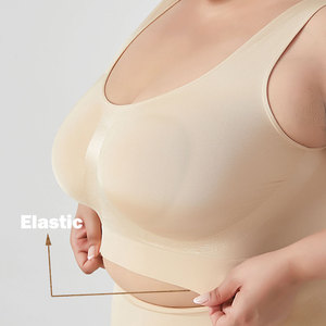 아늑한 데일리 웨어 브라 심리스 브라렛 파자마 가슴 패드 던지기 무선 플러스 사이즈 브라 도매 - Product Image 6