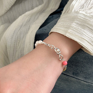 Yinruitai S925 Sterling Silver Coral <b>Beaded</b> <b>Bracelet</b> For Women Gift Jewelry - Product Image 3
