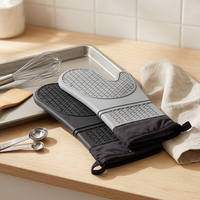Gants de cuisine en coton imprimés sur mesure, résistants à la chaleur, en silicone, vente en gros d'usine à prix compétitif
