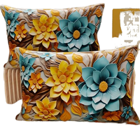 Housses de coussin personnalisables, artisanat italien, motifs floraux, fermeture éclair, housses de coussin décoratives pour chambre à coucher, canapé