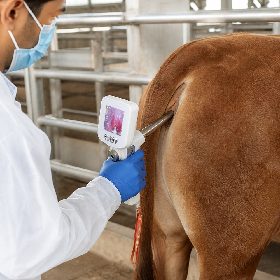 Veterinary Artificial Insemination Gun Cattle Visual Endoscope Sperm ...