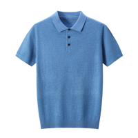 Pull-over en maille de luxe pour homme, élégant et décontracté, à manches courtes, en laine mérinos et cachemire